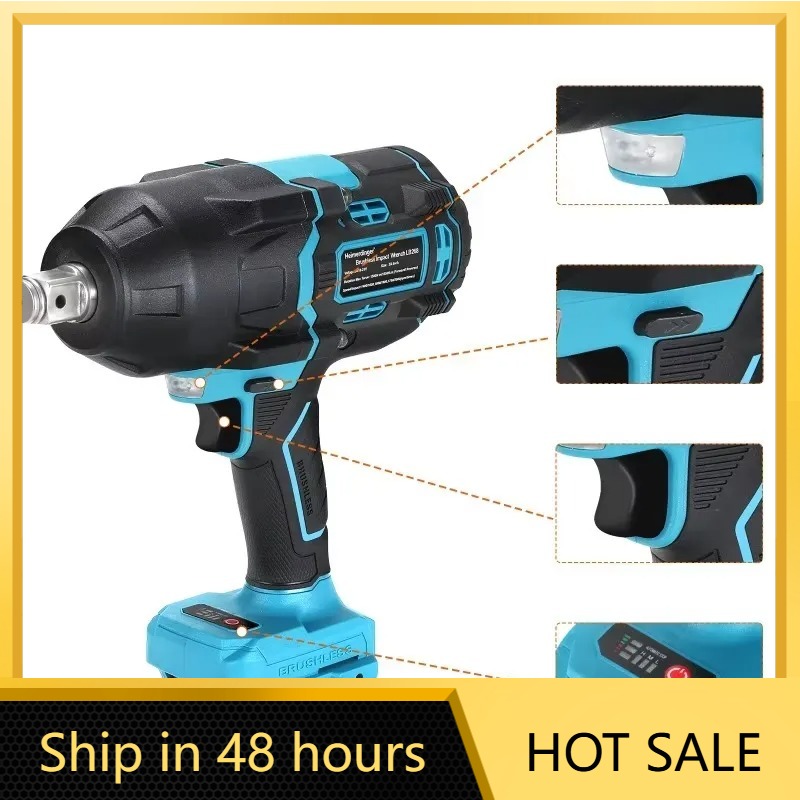Power Tools Impact Wrench - Heimerdinger 1600N Cordless Brushless Impact Wrench