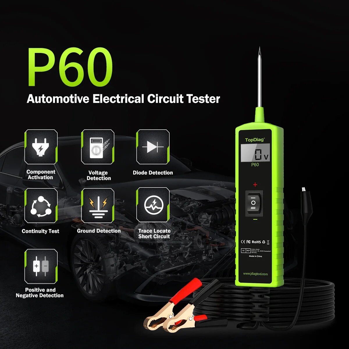 Jdiag P60 Alat Uji Sirkuit Day - Power Tools Automotive ulasan dan harga
