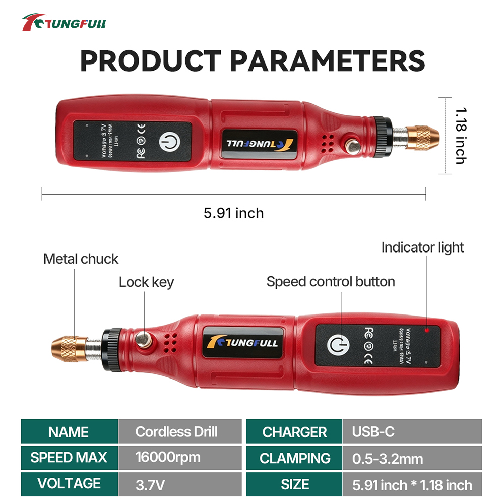 TUNGFULL 3.7V Alat Rotary Tanp - Power Tools Ingco ulasan dan harga