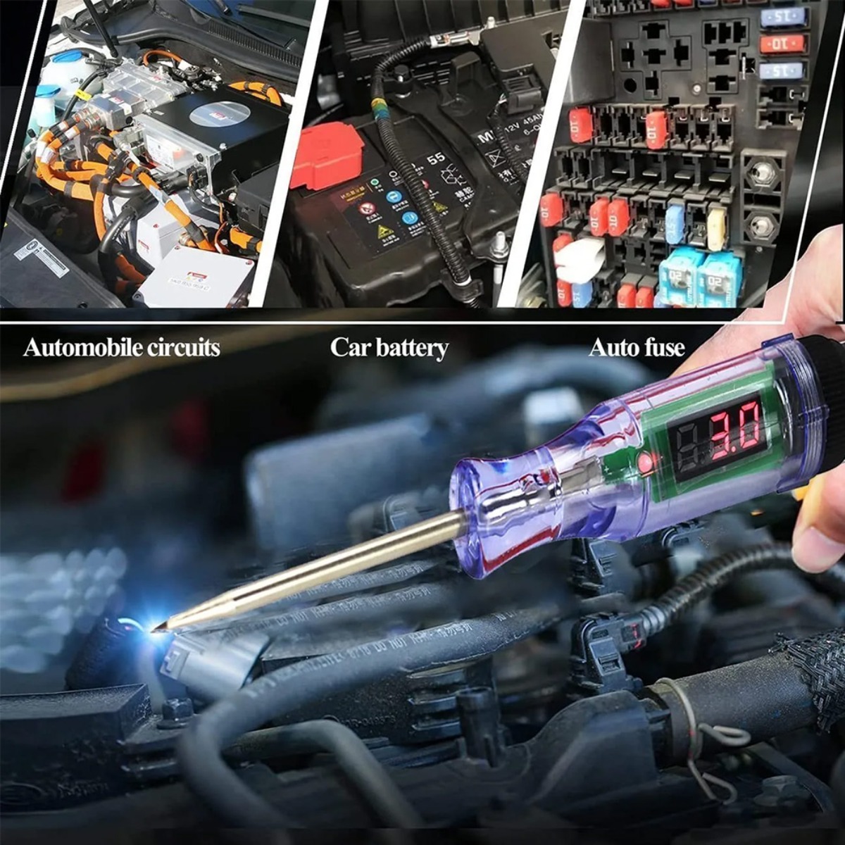 Penguji Sirkuit Tegangan Mobil - Power Tools Automotive ulasan dan harga